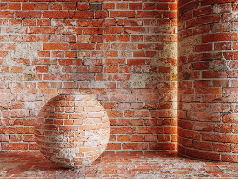 现代砖墙 红砖墙 仿古砖墙 文化砖墙 工业砖墙su模型