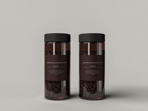  现代瓶装咖啡豆3d模型 