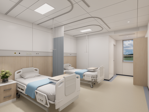 现代医院病房su模型