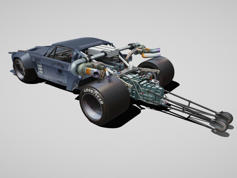  小丑的汽车3d模型 