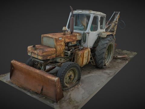  拖拉机白俄罗斯UMZ - 6AL（原始三维扫描）3d模型 