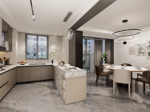 现代餐厅su模型