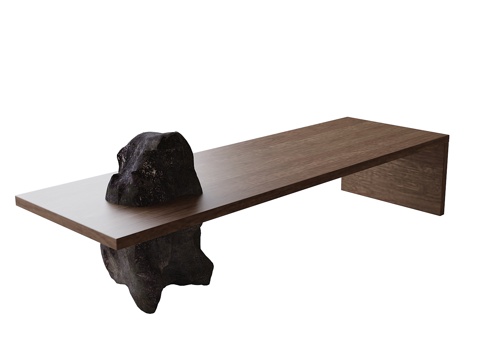  现代长凳3d模型 