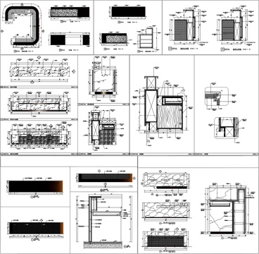 银行柜台贵宾柜台服务前台接待台柜台剖面详图节点大样CAD素材cad施工图