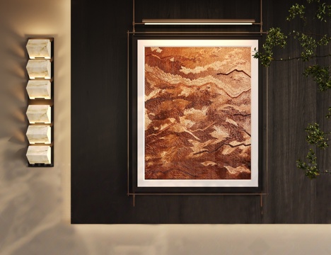  新中式挂画3d模型 