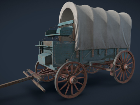  有篷马车3d模型 