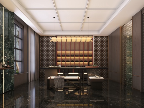  餐厅会所包房3d模型 