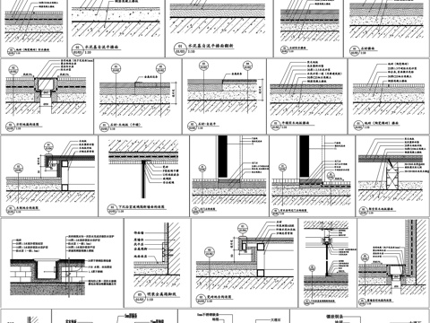 地面常用做法石材地坪塑胶地板大理石地毯木地板收口剖面详图节点cad施工图