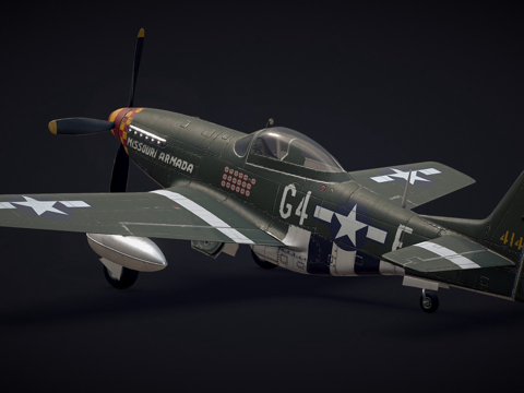  P-51D野马战斗机3d模型 