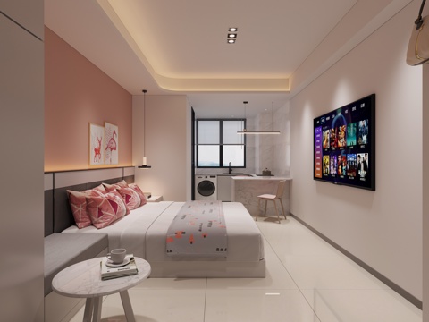  公寓 客房 职工宿舍3d模型 