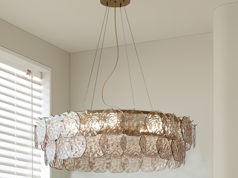  轻奢风吊灯3d模型 