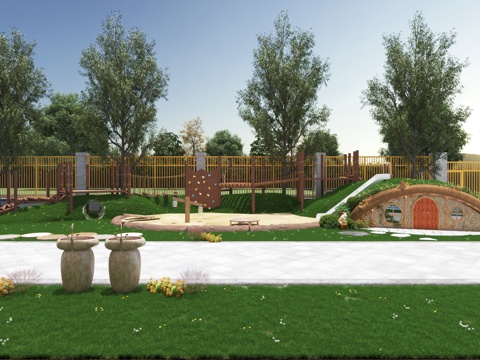  幼儿园学校教育户外3d模型 