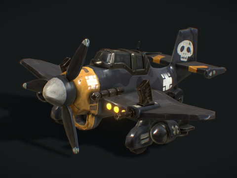  卡通斯图卡轰炸机3d模型 