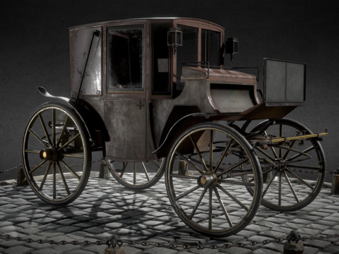  布鲁厄姆马车-游戏就绪3D模型3d模型 