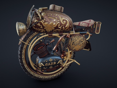  维多利亚单轮摩托车3d模型 