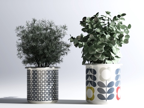  现代绿植盆栽3d模型 