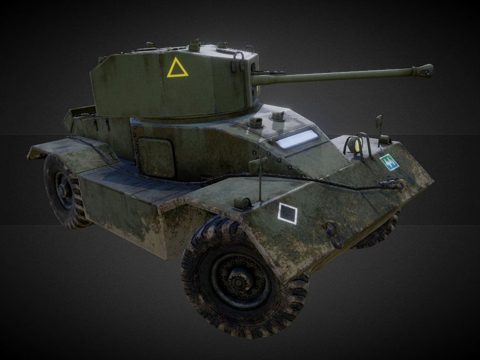  （动画）英雄连2-英军部队-AEC巡逻车3d模型 