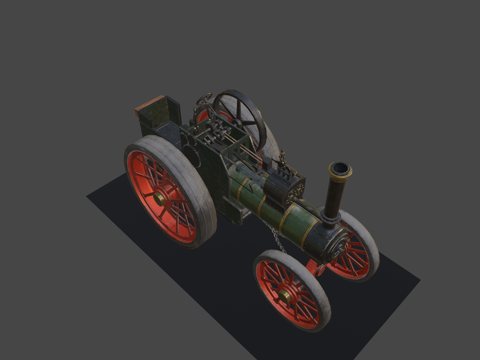  蒸汽拖拉机3d模型 