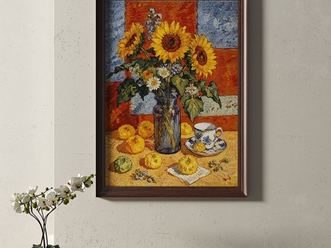  复古，中古，装饰画3d模型 