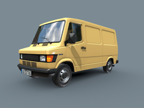  欧洲厢式送货车3d模型 