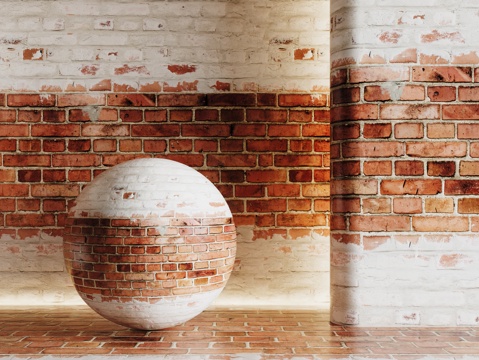  现代砖墙 青石砖墙 脏旧砖墙 仿古砖墙 工业砖墙3d模型 