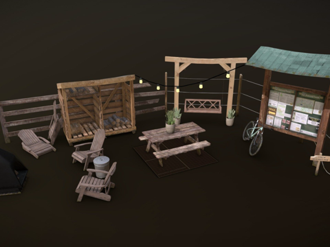  DAE 5成品道具-生态房屋3d模型 