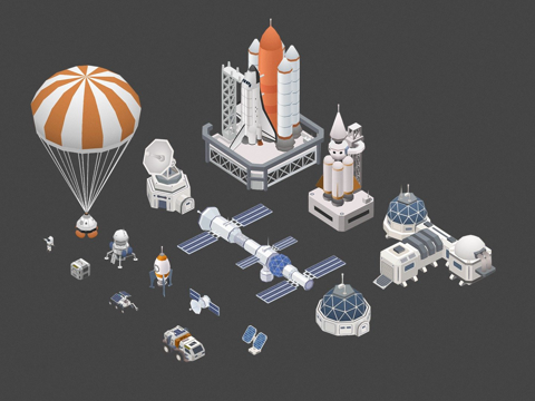  太空探索包3d模型 