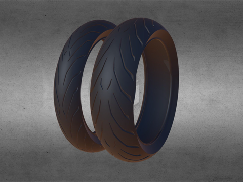  运动摩托车轮胎3d模型 
