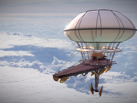  起重驳船集市3d模型 