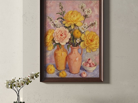  复古，中古，装饰画3d模型 