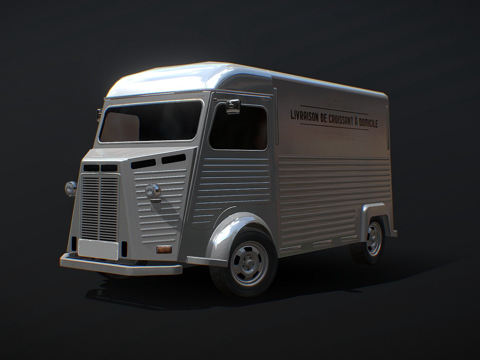  法国送货车-低多边形模型3d模型 