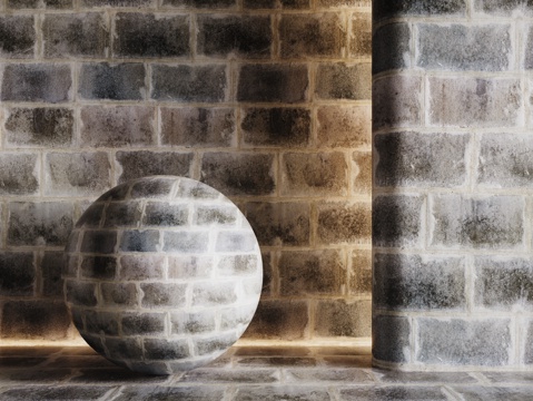 现代砖墙 青石砖墙 脏旧砖墙 仿古砖墙 工业砖墙su模型