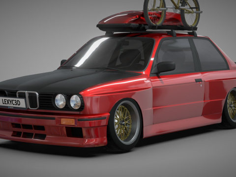  宝马M3双门轿跑车（E30）[姿态风格]3d模型 