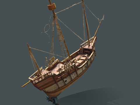  木制船比例模型 #RCToyChallenge3d模型 