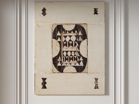  简约，抽象，侘寂，中古，装饰画3d模型 