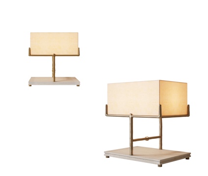 现代金属台灯 客厅台灯 床头台灯 艺术台灯 轻奢台灯su模型