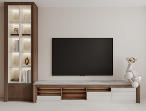  现代电视背景装饰柜3d模型 