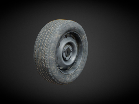  旧脏轮胎3d模型 