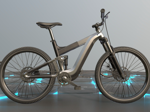  电动自行车铝制3d模型 
