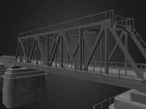  铁路桥3d模型 