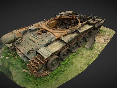  被摧毁的俄罗斯坦克3d模型 