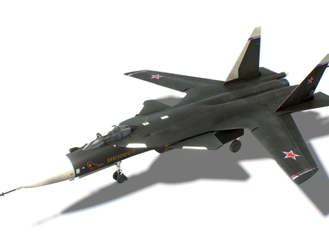  SU-47弗金喷气战斗机3d模型 