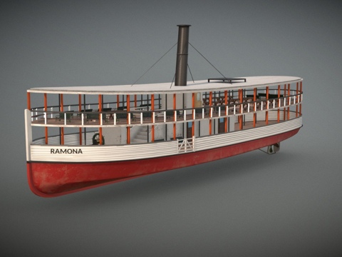 拉蒙娜蒸汽船3d模型 
