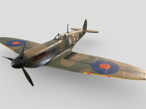  超级马林喷火式Mk IIa3d模型 