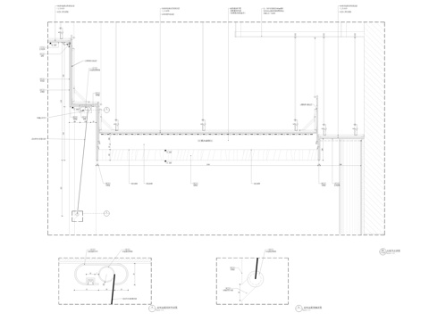 软膜天花节点 金属吊杆节点cad施工图