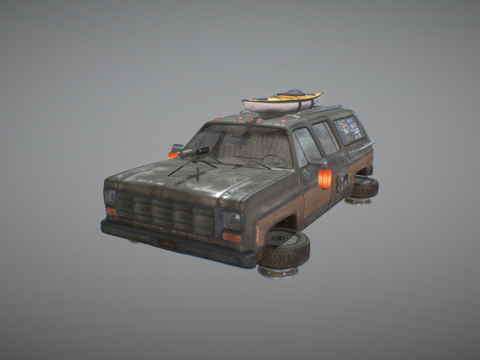  赛博朋克汽车-卡车3d模型 
