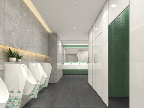  现代卫生间 洗手台 小便池3d模型 