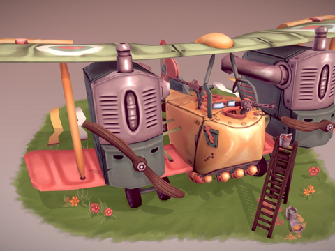  风格化一战飞机 - AEG G.IV3d模型 