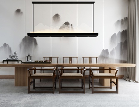  新中式禅意茶室3d模型 