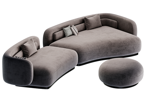  三人沙发3d模型 